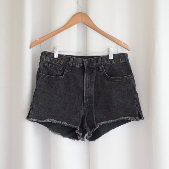 Rag and Bone Washed Black Cut Off Denim Shorts Sz 29 - Picture 2 of 8